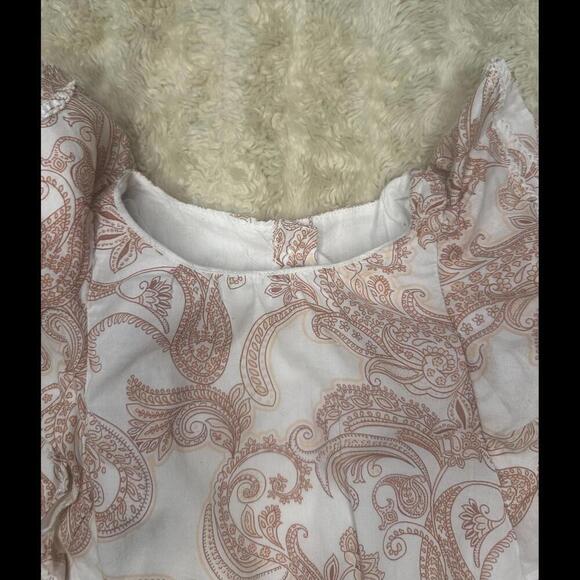 Janie & Jack red/pink/white paisley flutter sleeve cotton summer dress Size 3 - Picture 2 of 9